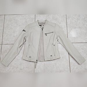 Womens Harley Davidson white leather jacket